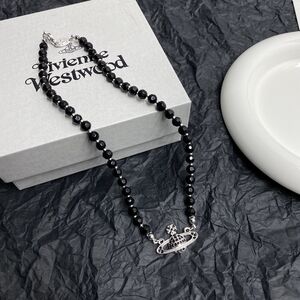 Vivienne Westwood Black Beaded Necklace